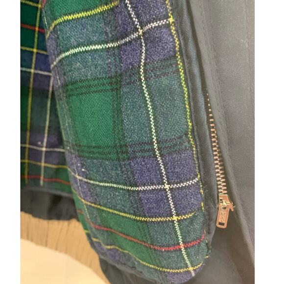 London Fog Bomber Jacket 40L Mens Gray Rain Removable Plaid Flannel Lining Zip - Picture 7 of 14